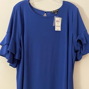 INC Royal blue womens blouse. Size 2X. Keyhole closure back. True to size.